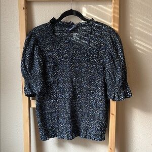 GAP Black and White Floral Blouse